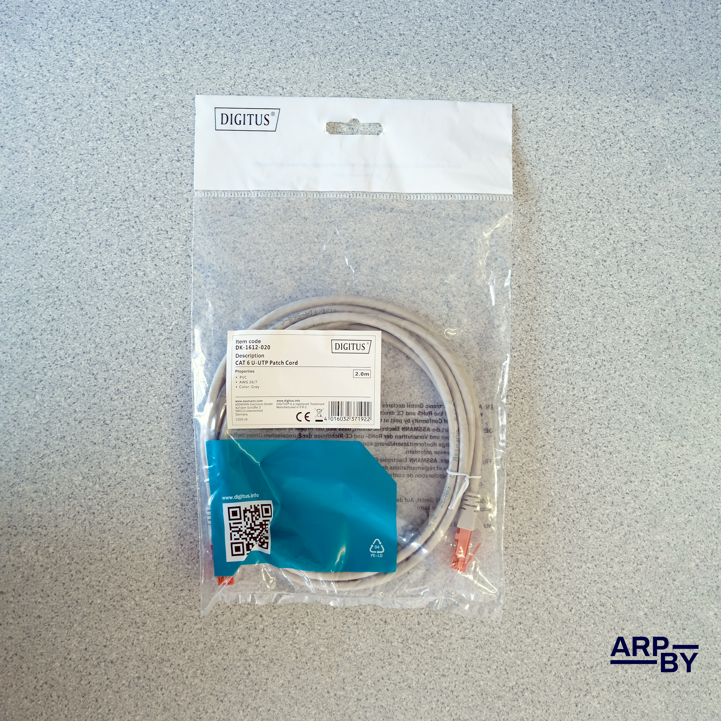 Cabo de Rede CAT6 2M RJ45 Cinza Digitus Cabo de Rede CAT6 2M RJ45 Cinza Digitus